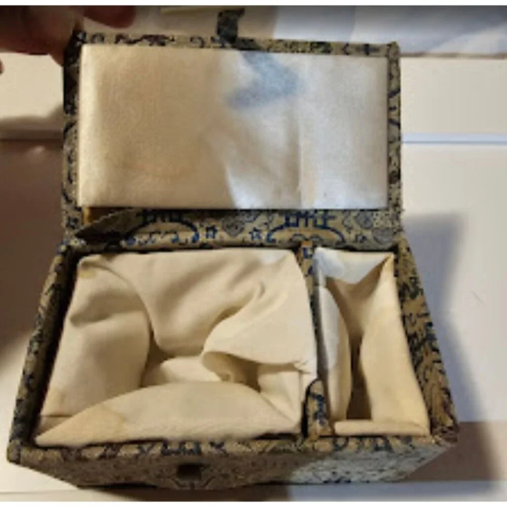 Vintage Fabric Trivet Box 4 X 2. Padded Inside - Very Unusual- interesting